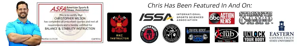 Certified balance specialist featured alongside professional certifications and major media and fitness organizations